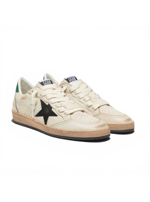 Mens Ball Star with Black Leather Star and Green Leather Heel Tab