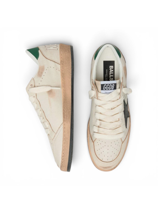 Mens Ball Star with Black Leather Star and Green Leather Heel Tab