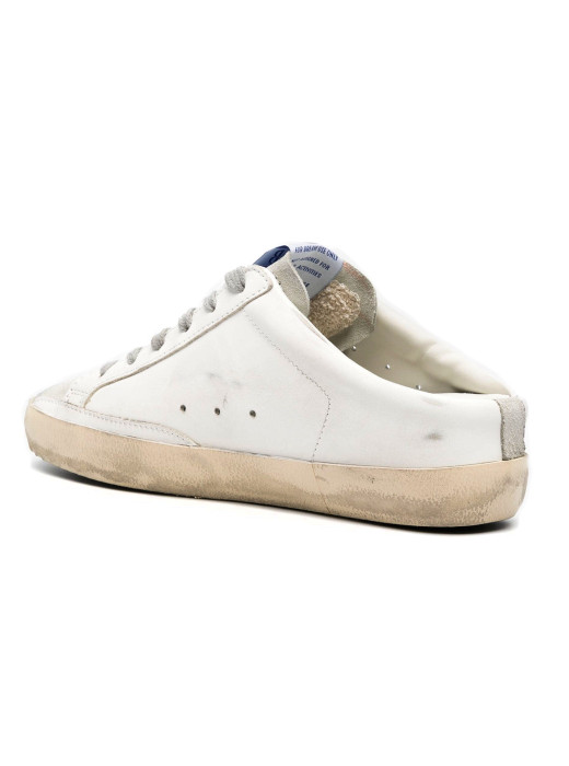Super-Star Sabot with Platinum Glitter Star and Suede Tongue