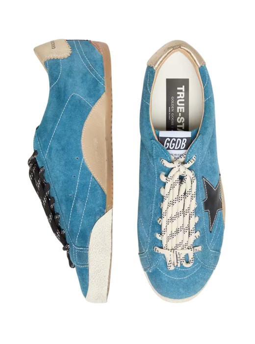 True-Star in Teal Suede with Black Star and Cream Heel Tab