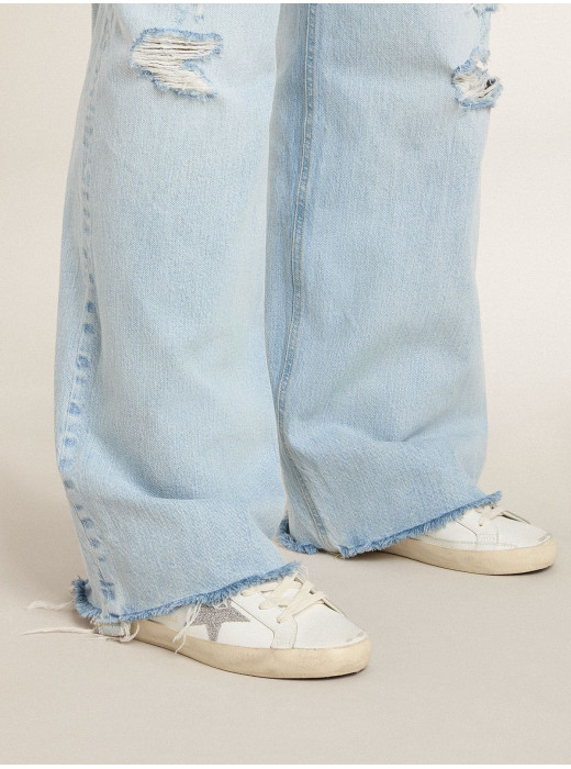 Super-Star with silver Swarovski crystal star and heel tab