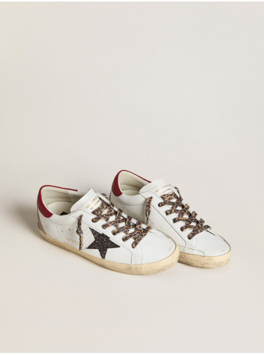 Super-Star in nappa with glitter star and red nappa heel tab
