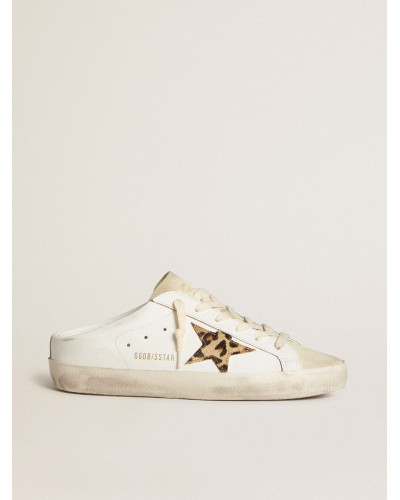 Super-Star Sabots with pony skin star and beige suede tongue