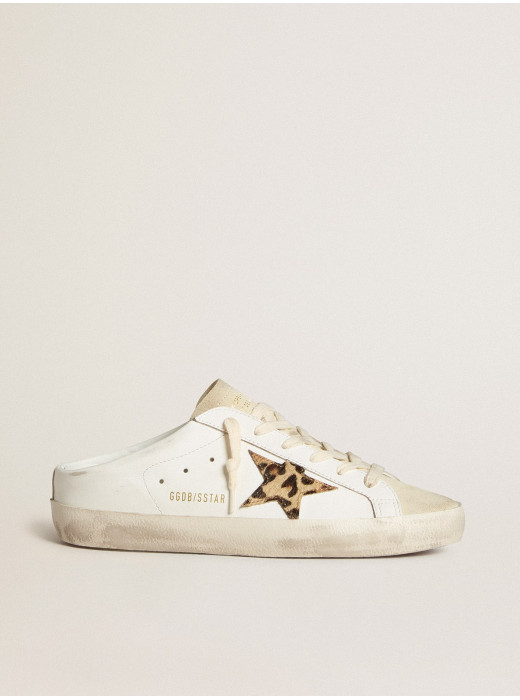 Super-Star Sabots with pony skin star and beige suede tongue