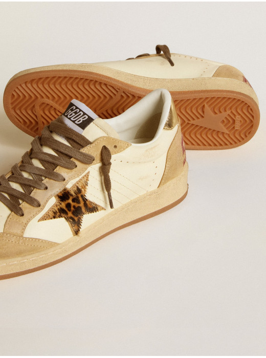 Ball Star in nappa and suede with pony skin star and metallic heel tab