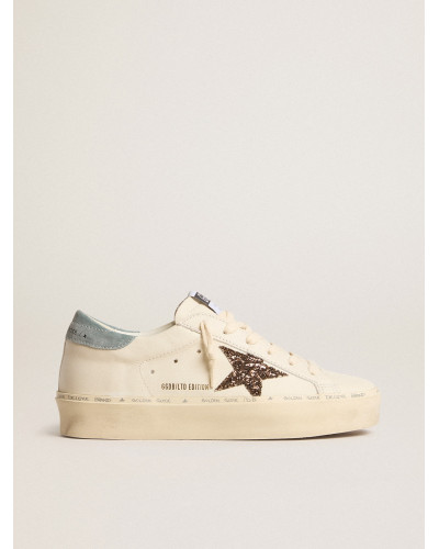 Hi Star LTD with hazelnut glitter star and light blue suede heel tab