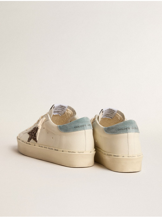Hi Star LTD with hazelnut glitter star and light blue suede heel tab