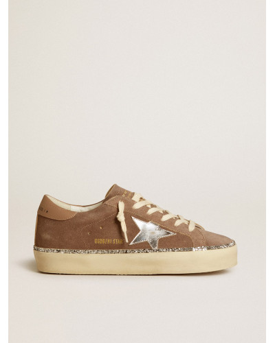 Hi Star in suede with silver leather star and leather heel tab