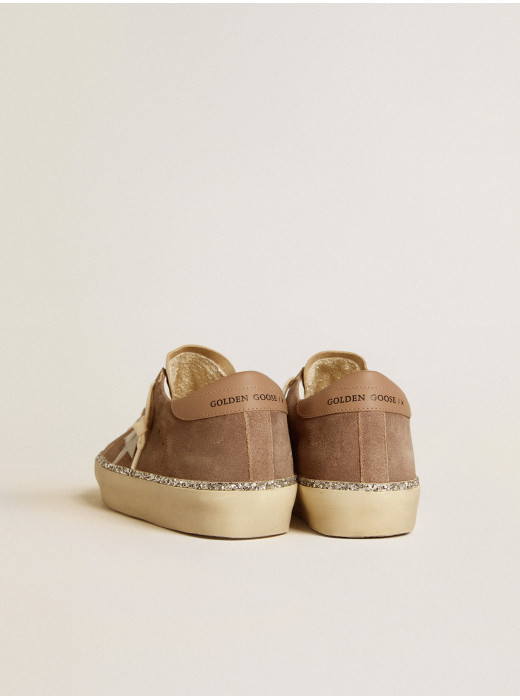 Hi Star in suede with silver leather star and leather heel tab