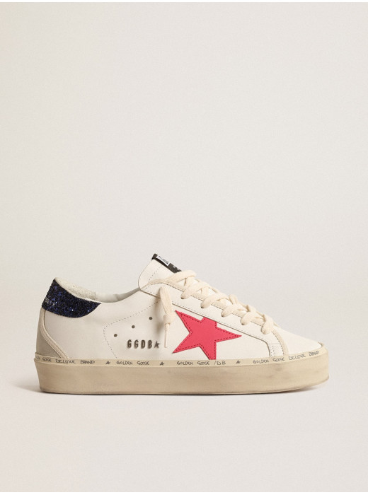 Hi Star with fuchsia leather star and blue glitter heel tab