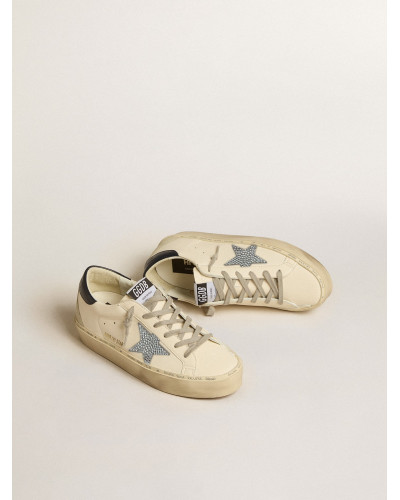 Hi Star in nappa with Swarovski crystal star and dark blue leather heel tab