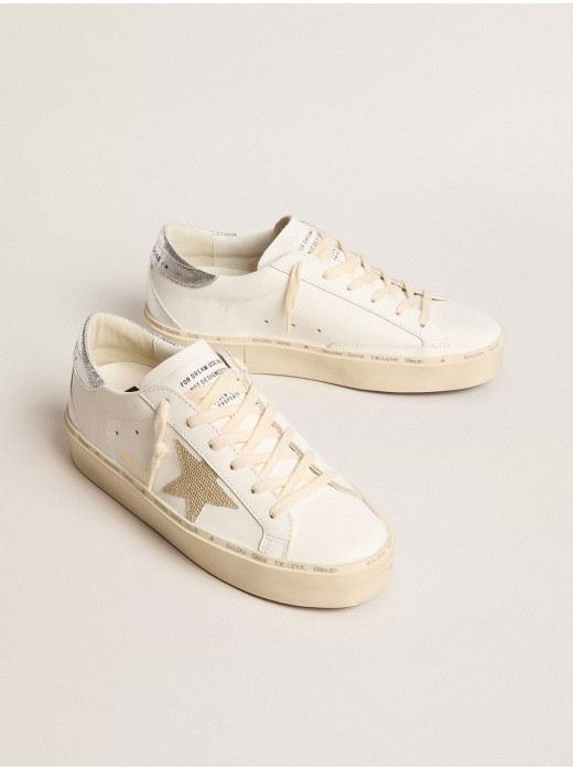 Hi Star with gold glitter star and lizard-print leather heel tab