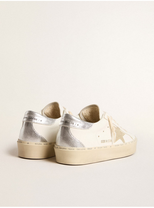 Hi Star with gold glitter star and lizard-print leather heel tab