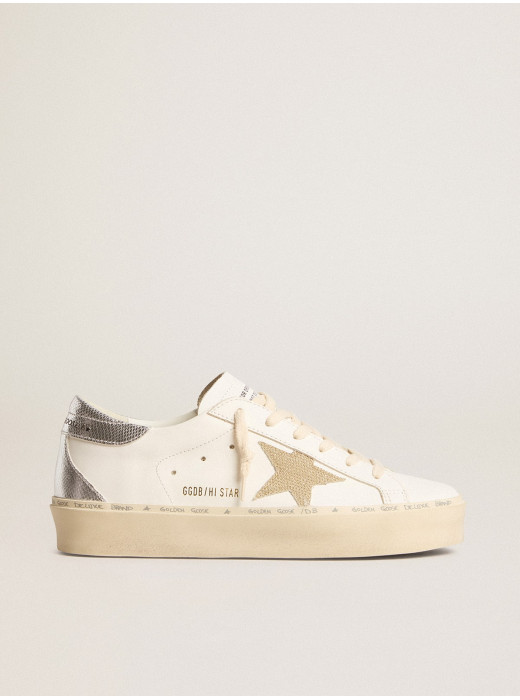 Hi Star with gold glitter star and lizard-print leather heel tab