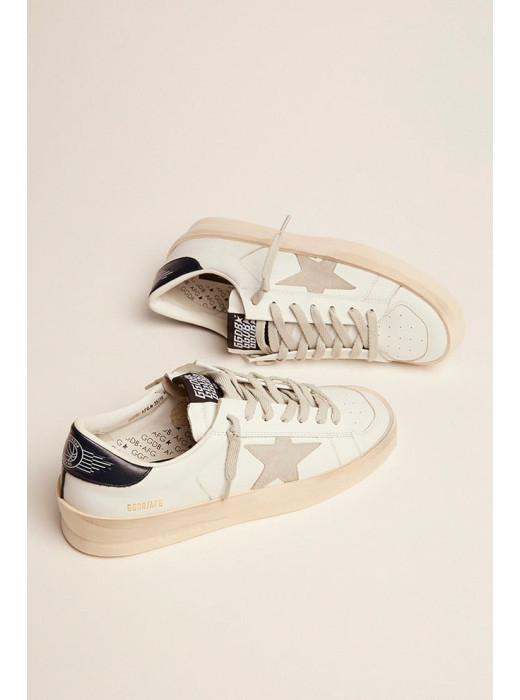 Stardan with ice-gray suede star and blue heel tab