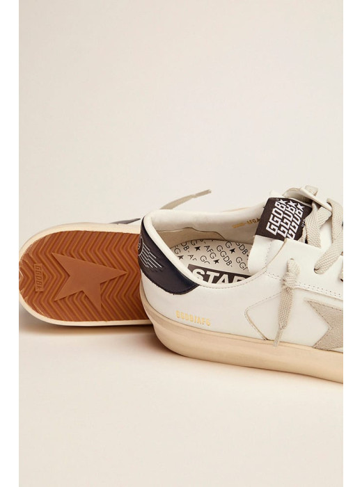 Stardan with ice-gray suede star and blue heel tab