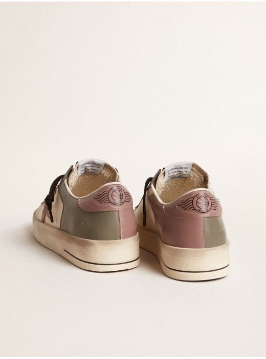 Stardan LTD in gray leather with a pink leather star and heel tab