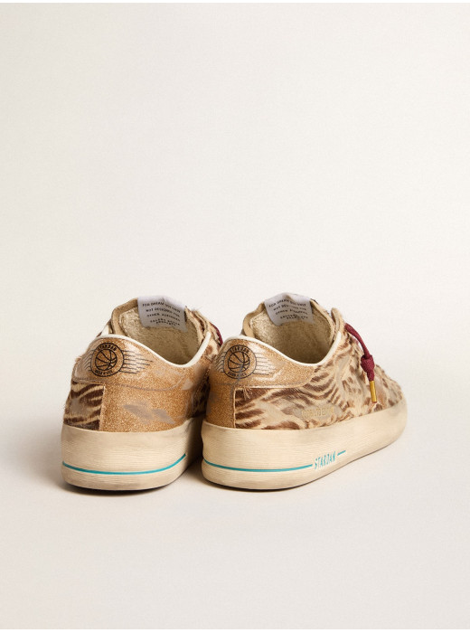 Stardan LTD in animal-print pony skin with gold glitter star