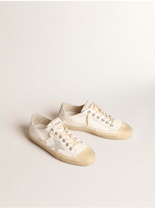 V-Star in nappa leather with ice-gray suede star and heel tab
