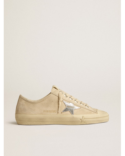 V-Star in pearl suede with silver metallic leather star
