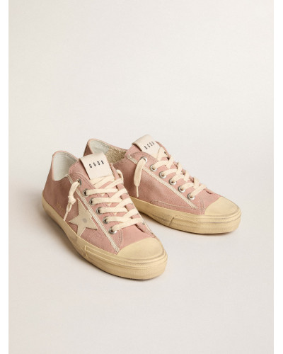 V-Star in pink suede with cream leather star