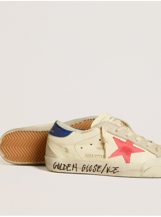 Super-Star in nappa with suede star and metallic leather heel tab