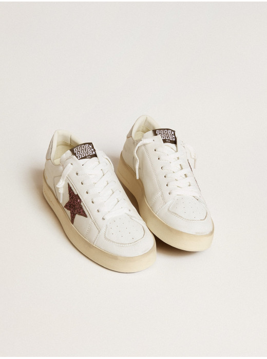 Stardan in nappa with glitter star and metallic leather heel tab