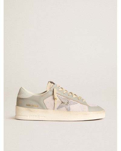 Stardan in gray nappa leather and white mesh with gray leather star