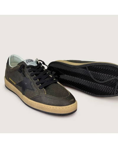 Mens Ball Star in Dark Brown Leather With Black Star
