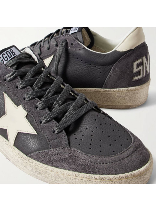 Mens Ball Star in Grey Suede With White Star
