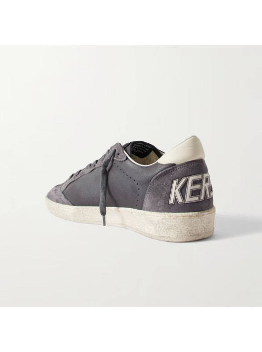 Mens Ball Star in Grey Suede With White Star