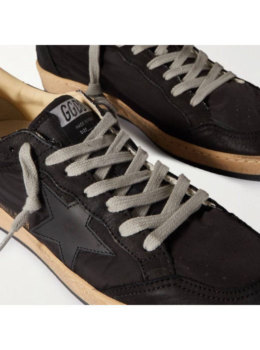 Mens Ball Star in Black Fabric With Black Star