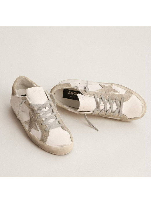 Super-Star in Grey Suede With Grey Star and Grey Heel Tab