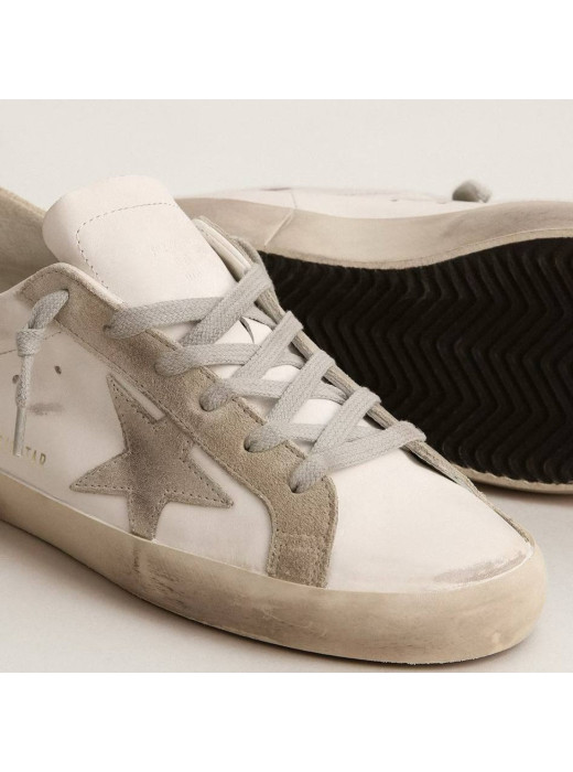 Super-Star in Grey Suede With Grey Star and Grey Heel Tab