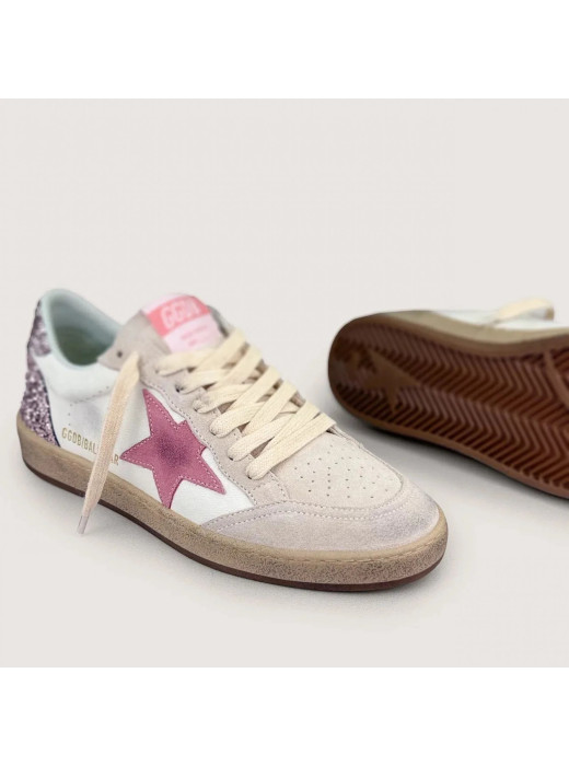 Ball Star Pink Suede with Pink Star and Heel