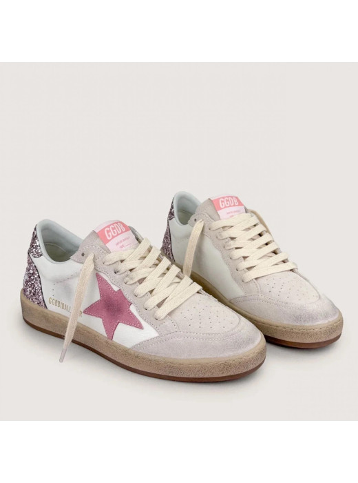 Ball Star Pink Suede with Pink Star and Heel