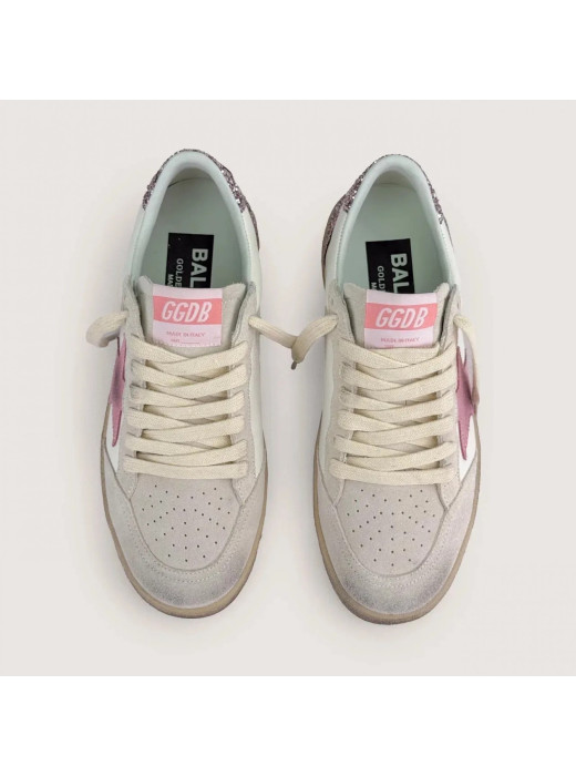 Ball Star Pink Suede with Pink Star and Heel