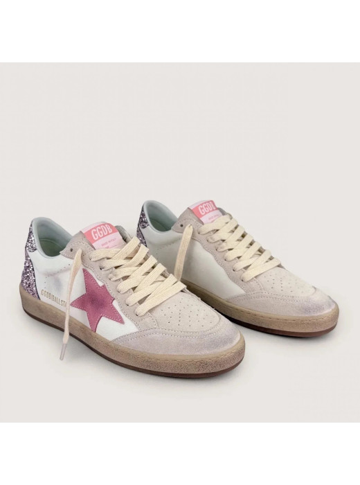 Ball Star Pink Suede with Pink Star and Heel