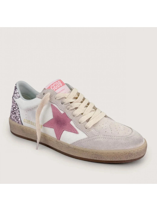Ball Star Pink Suede with Pink Star and Heel