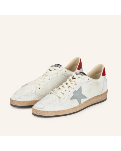 Mens Ball Star in Grey Leather with Grey Star and Red Heel Tab