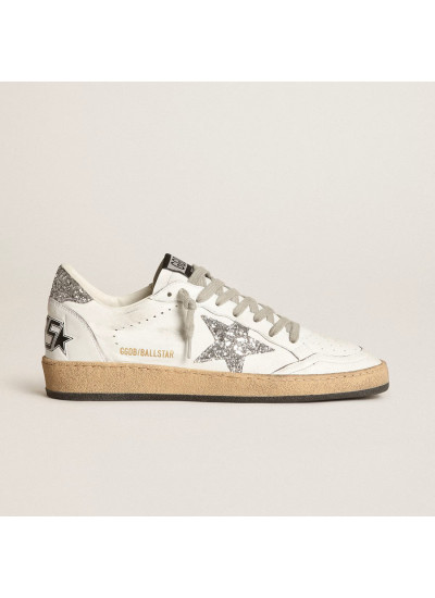 Ball Star Sneakers in Silver With Glitter Star
