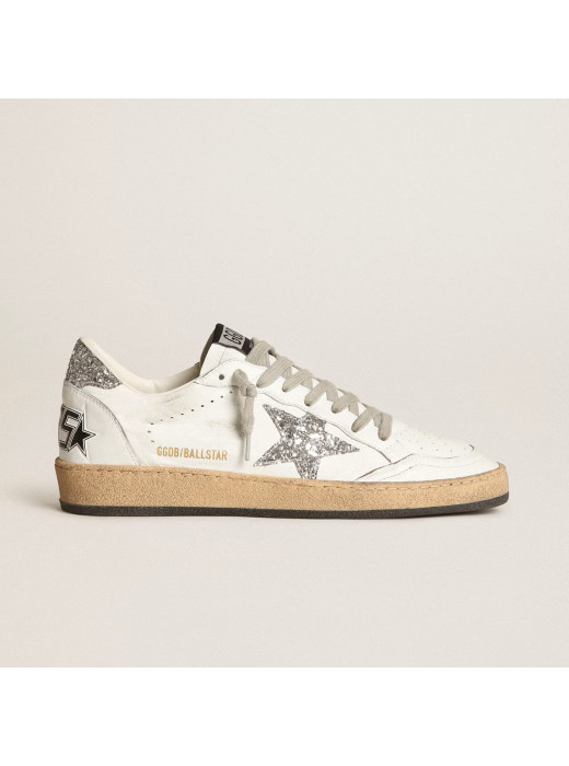 Ball Star Sneakers in Silver With Glitter Star