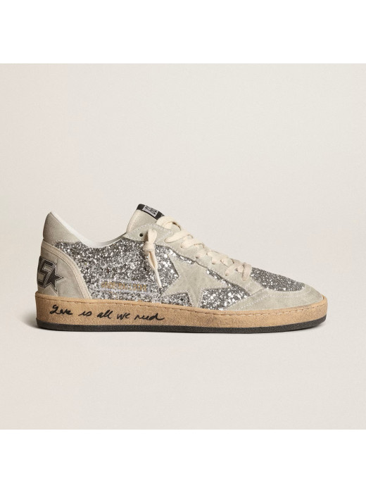 Ball Star Sneakers in Silver Glitter